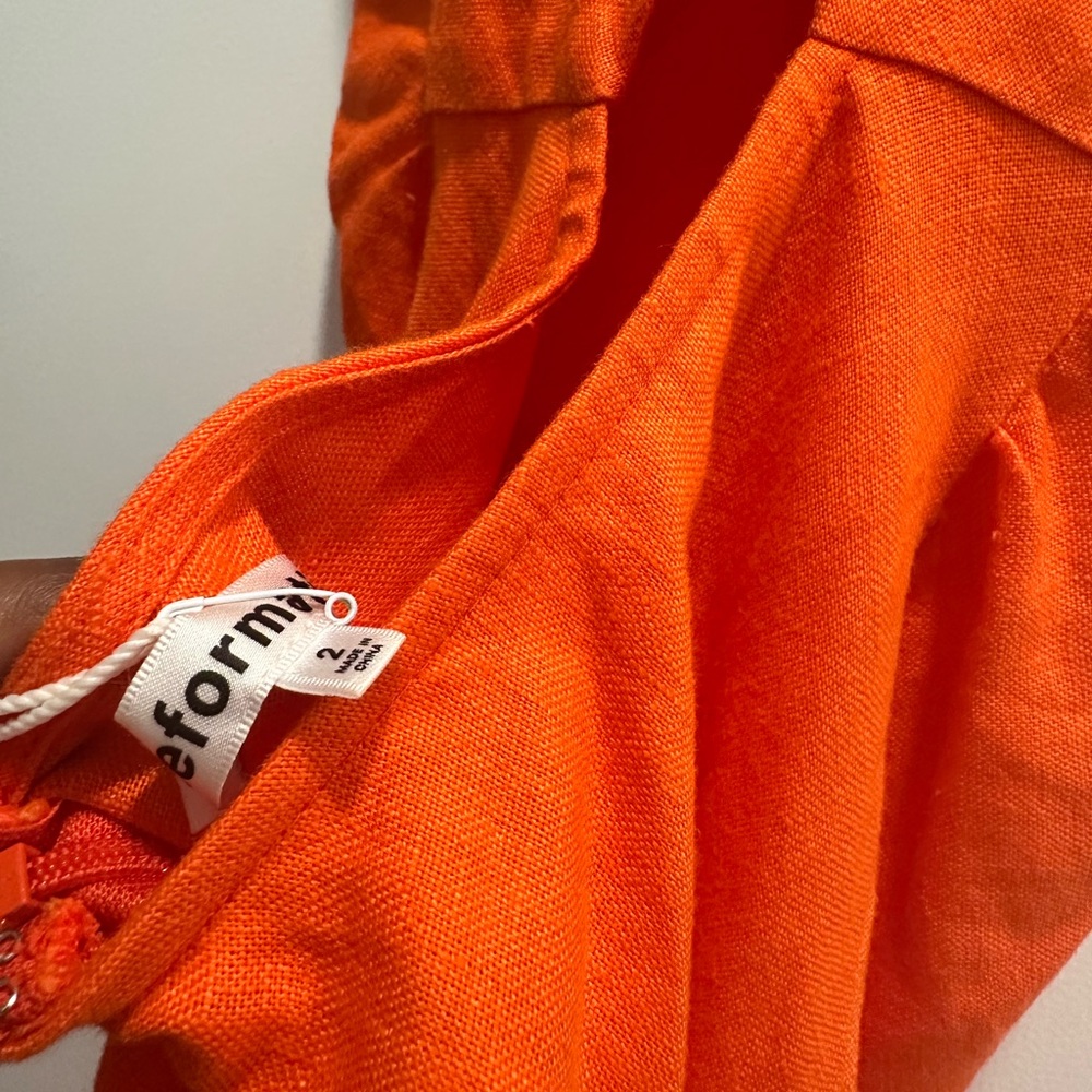 Reformation Cassette Linen Dress Size 2 - Picture 7 of 7